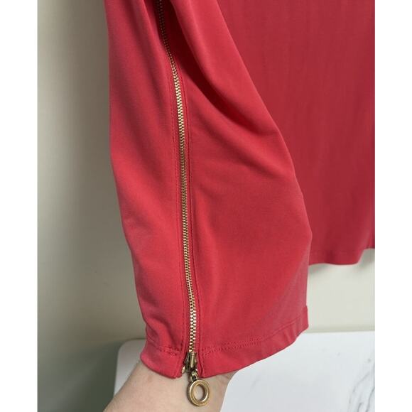 Calvin Klein Women's Sleeveless Blouse with Side Zipper Detail Pink Black Size M - Picture 6 of 6